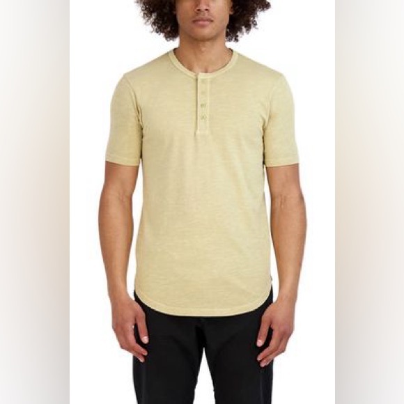 Goodlife | Shirts | Goodlife Sunfaded Slub Scallop Henley In Pelican ...